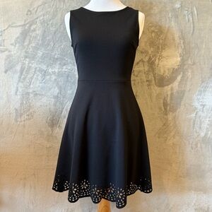 Elegant Cocktail Fit and Flare Black  Party Event Dress  Sz S